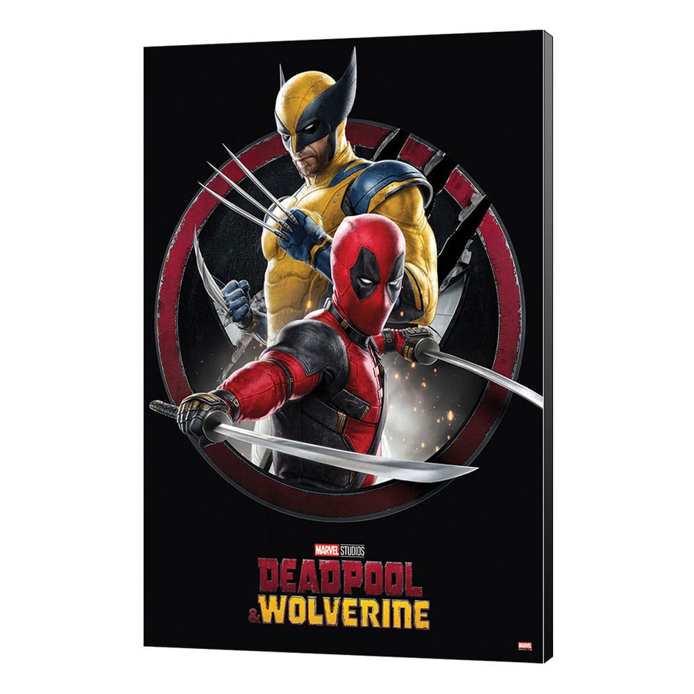 Marvel Wooden Wall Art Deadpool & Wolverine 01 Action 35 x 50 cm