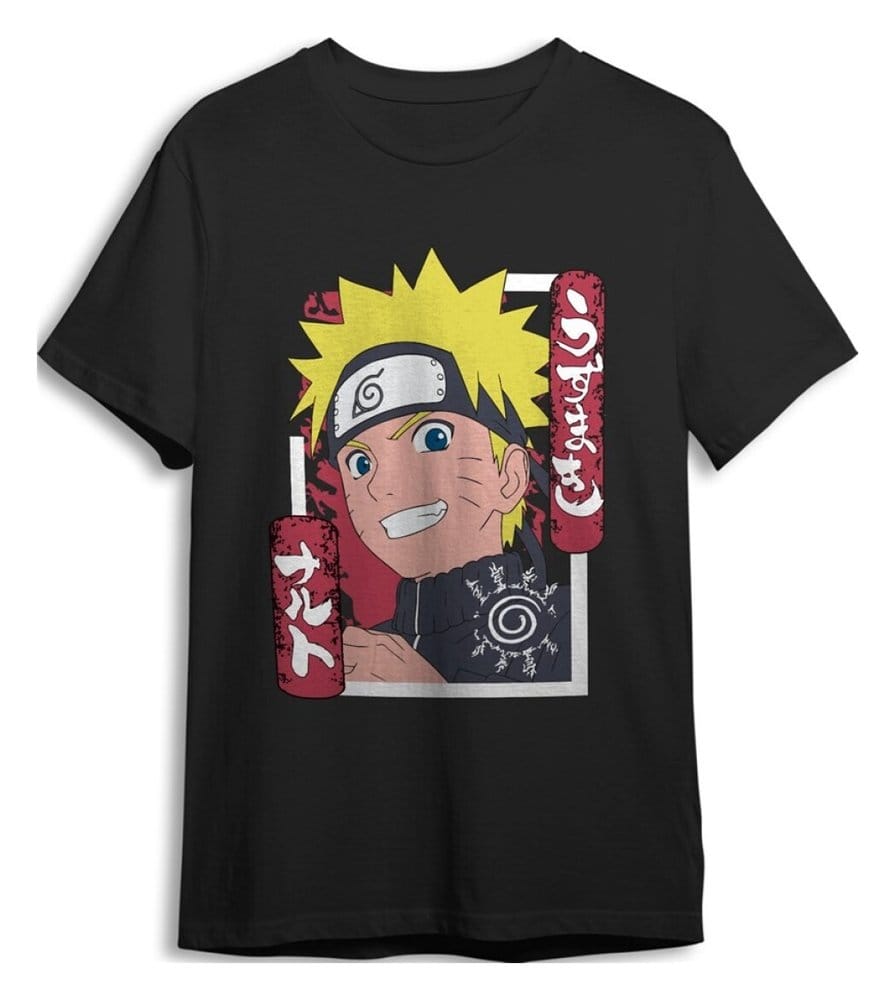 Naruto Shippuden T-Shirt Smile Black Size XXL