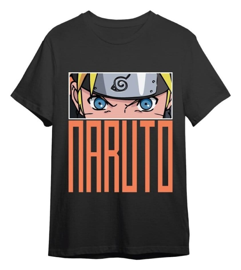 Naruto T-Shirt Naruto Eyes Black Size L