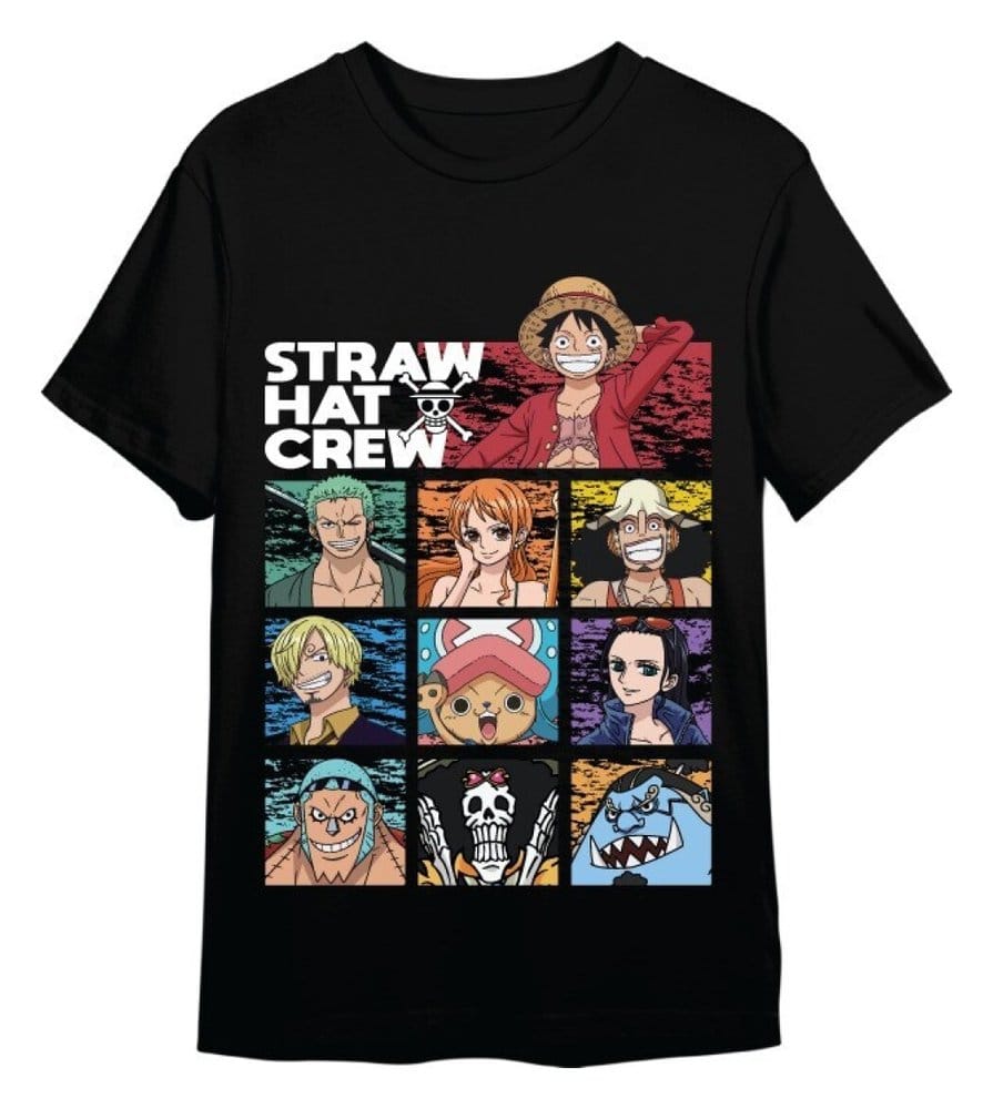 One Piece T-Shirt Straw Hat Crew Black Size M