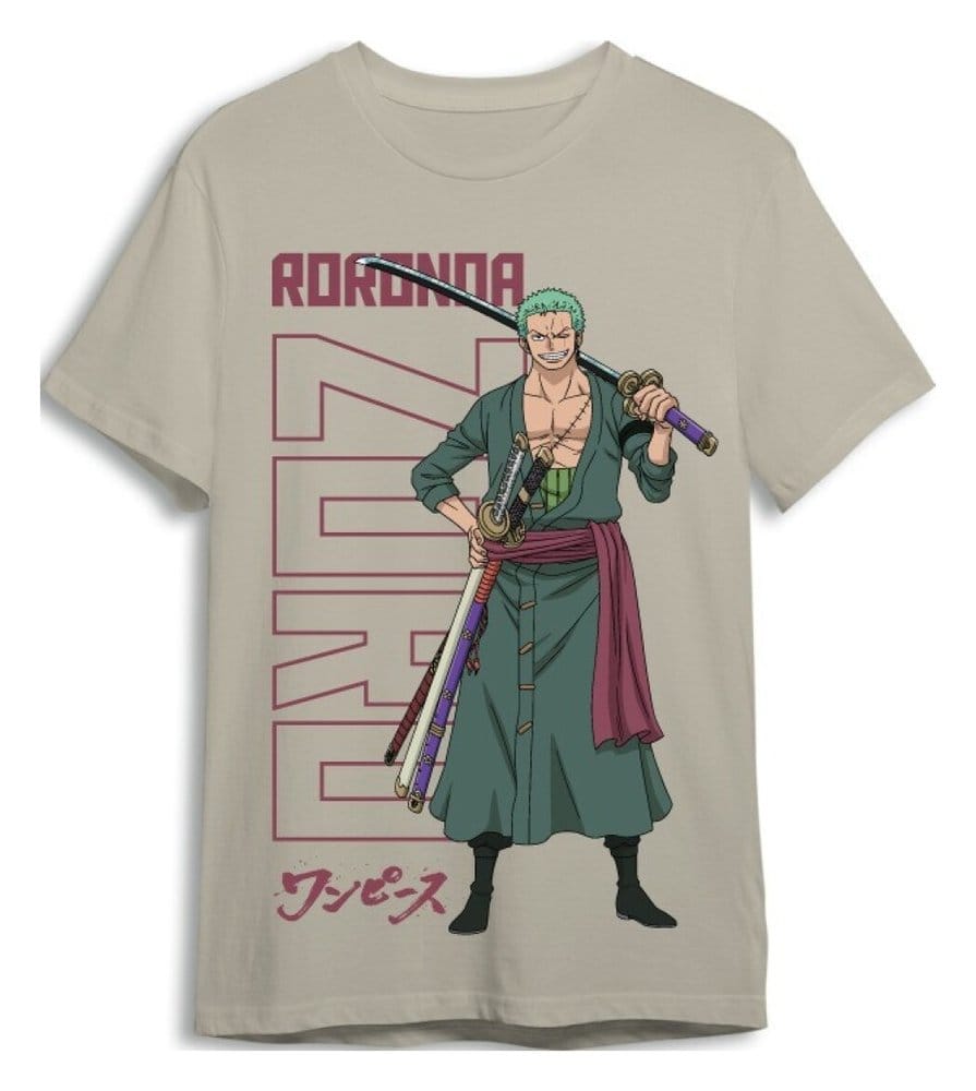 One Piece T-Shirt Roronoa Zoro Sand Size XXL