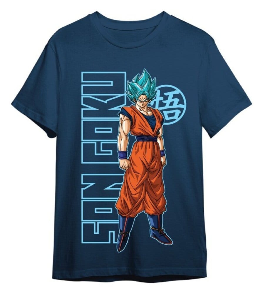 Dragon Ball Super T-Shirt Goku Super Saiyan Blue Denim Size S