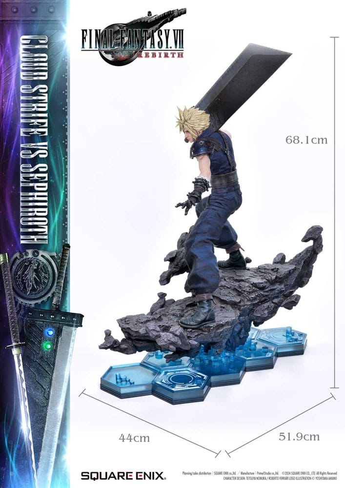 Final Fantasy VII Rebirth Statues 2-Pack 1/4 Cloud Strife vs Sephiroth 69 cm