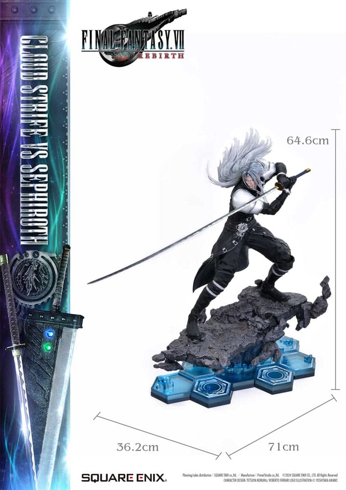 Final Fantasy VII Rebirth Statues 2-Pack 1/4 Cloud Strife vs Sephiroth 69 cm