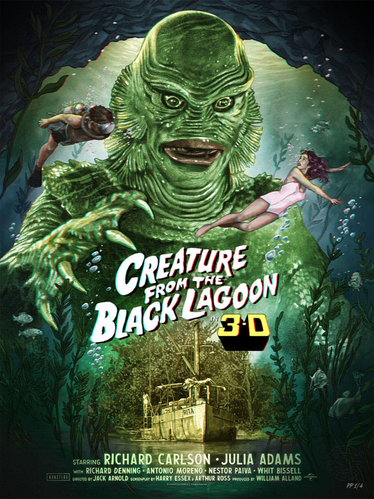 The Creature from the Black Lagoon Art Print Creature from the Black Lagoon (3D Variant) by Ruiz Burgos 61 x 46 cm - unframed