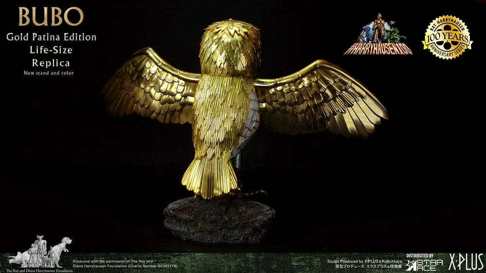 Clash of the Titans Statue Ray Harryhausens Bubo Gold Patina Edition Normal Ver. 34 cm