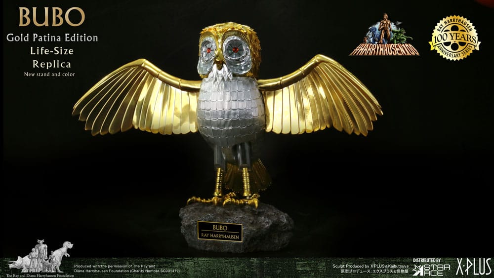 Clash of the Titans Statue Ray Harryhausens Bubo Gold Patina Edition Deluxe Ver. 34 cm