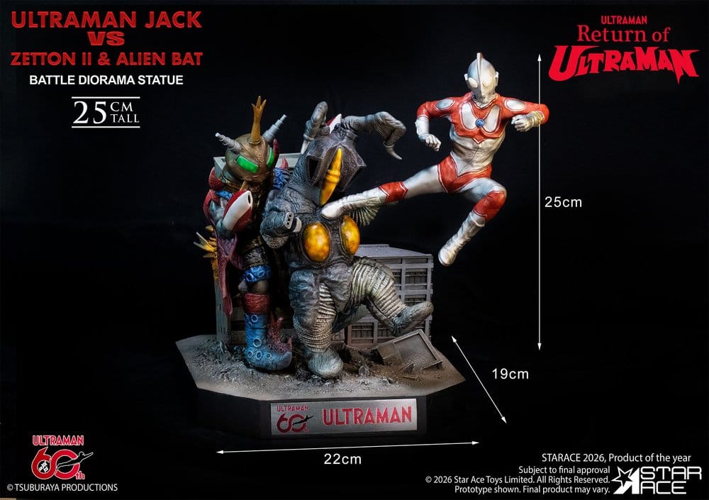Return of Ultraman Diorama Statue 1/8 Ultraman Jack vs Zetton II & Alien Bat Battle scene 25 cm