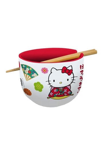 Sanrio Ramen Bowl with Chopsticks Hello Kitty Japan