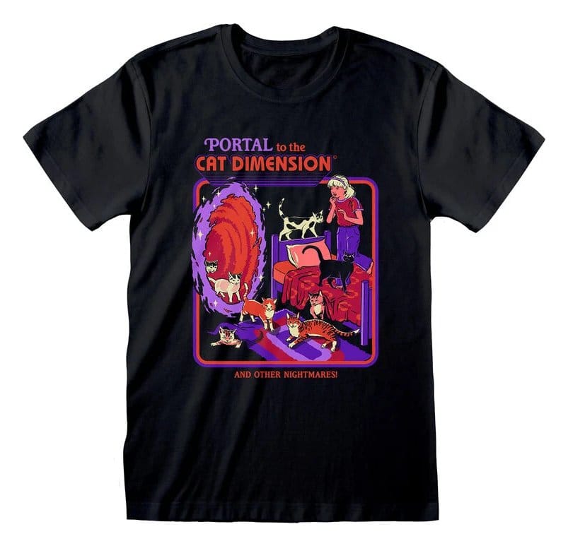Steven Rhodes T-Shirt Cat Dimension Black Size S