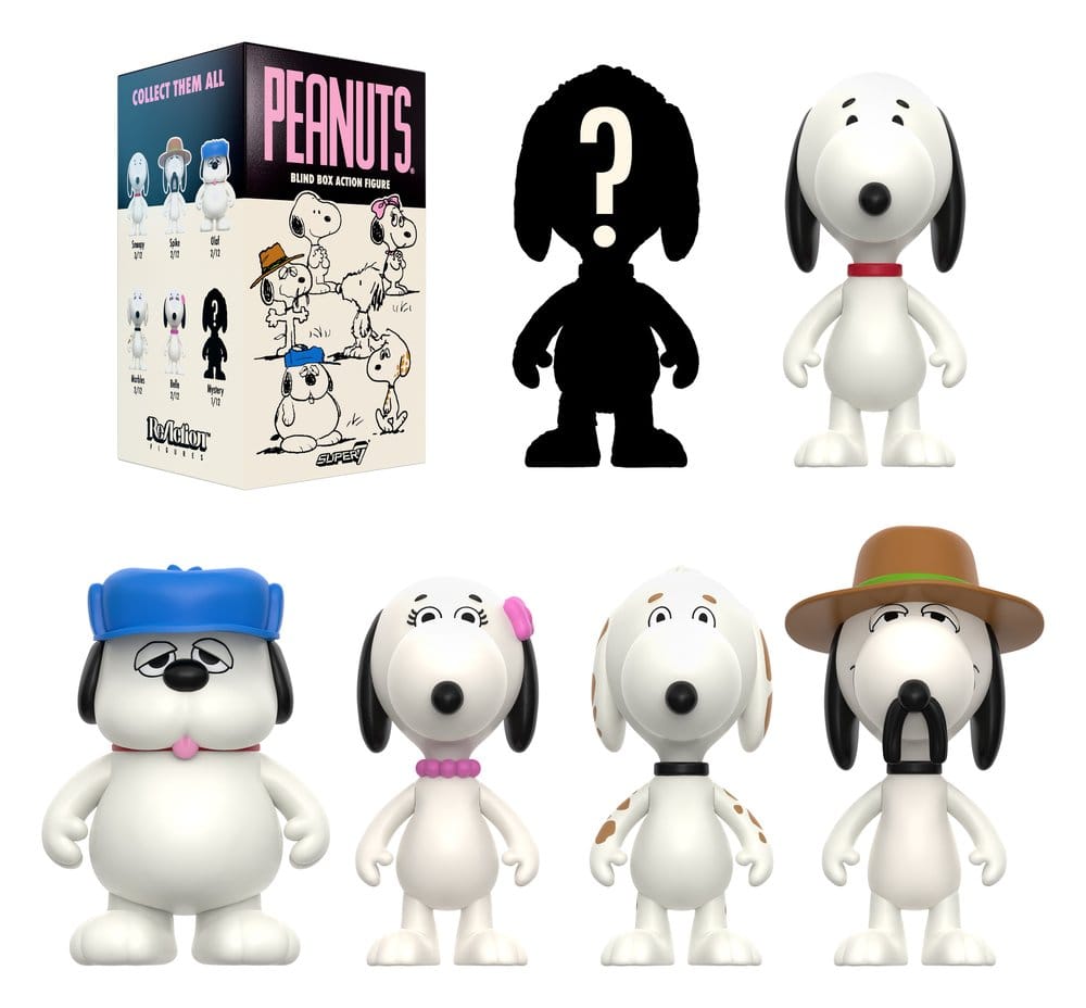 Peanuts ReAction Action Figures Snoopy's Siblings Wave 10 Blind Box 10 cm Display (12)