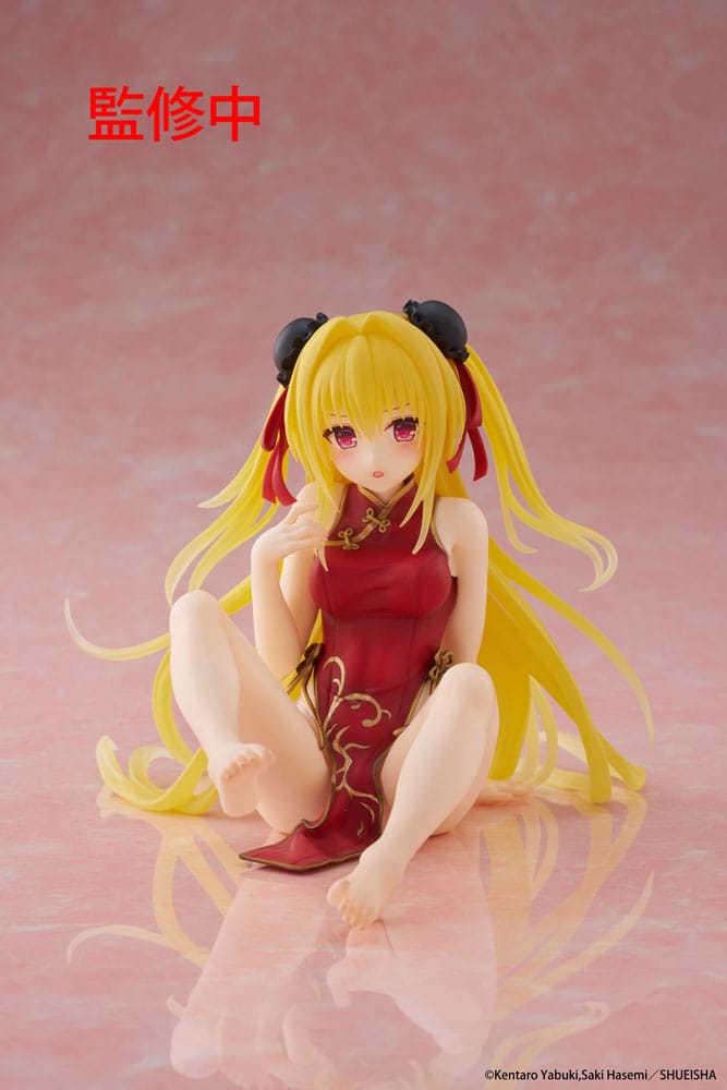 To Love Ru Darkness PVC Statue Desktop Cute Figure Golden Darkness (Chinese Dress Ver.) 13 cm