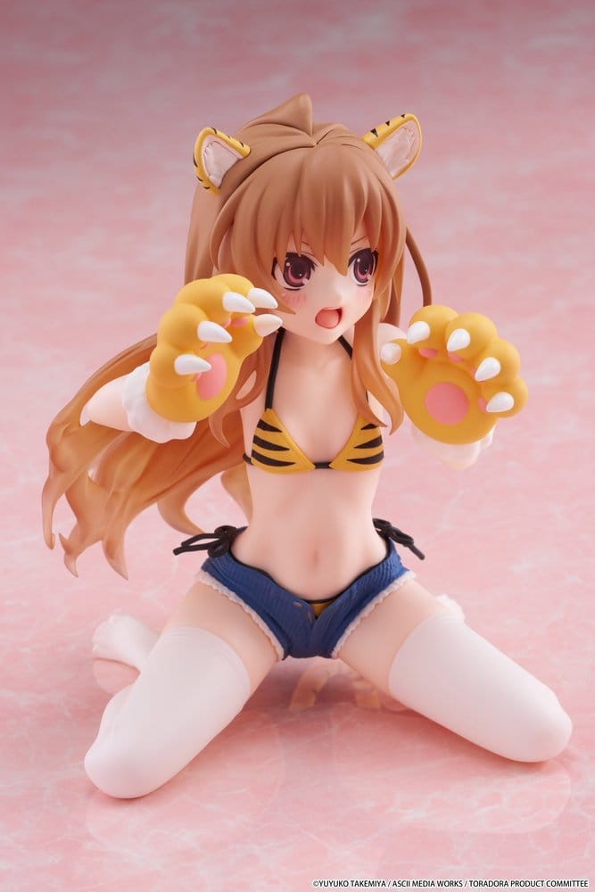 Toradora! Desktop Cute PVC Figure Taiga Aisaka (Tiger Costume Swimwear Ver.) 13 cm