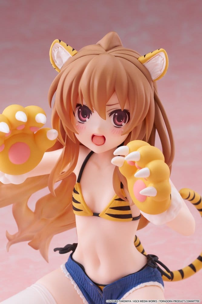Toradora! Desktop Cute PVC Figure Taiga Aisaka (Tiger Costume Swimwear Ver.) 13 cm