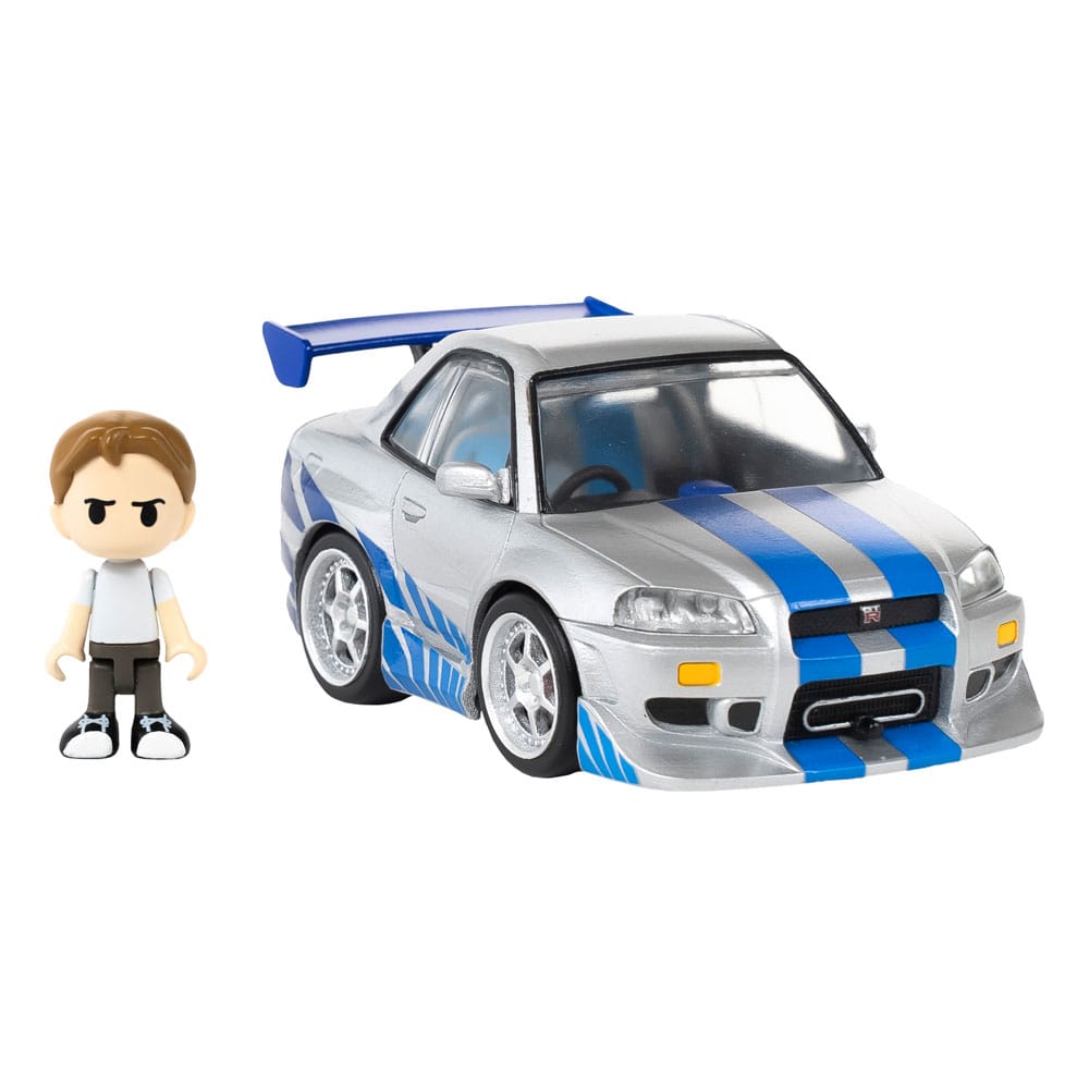 Fast & Furious Q-Village Vehicle with mini-figure Nissan Skyline GT-R (R34) 9 cm