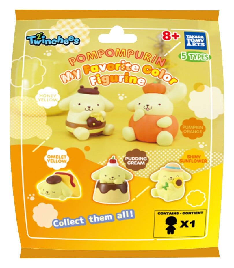 Sanrio Twinchees Mini Figures Pompompurin My Fav Color 5 cm Blind Pack Display (24)