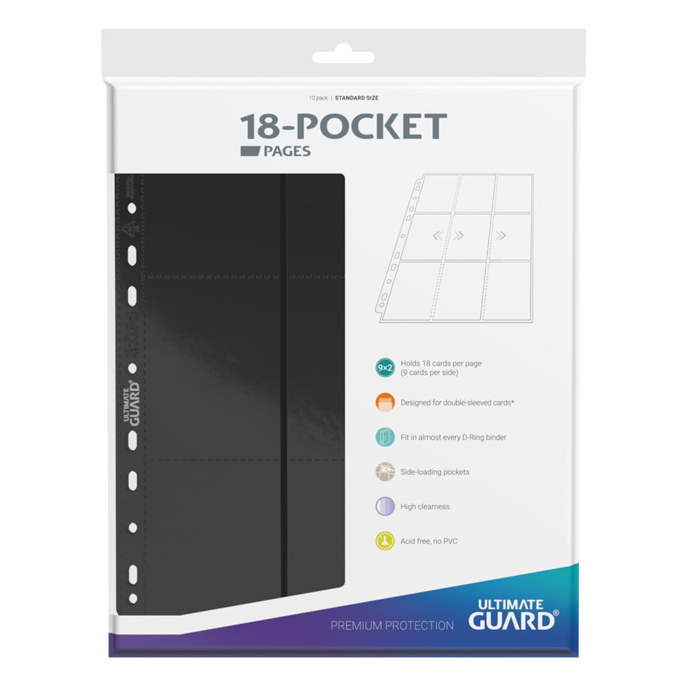 Ultimate Guard 18-Pocket Pages Side-Loading Black (10)