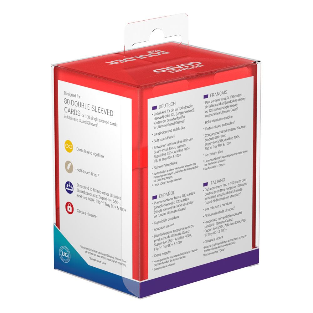 Ultimate Guard Boulder Deck Case 80+ Standard Size Ruby