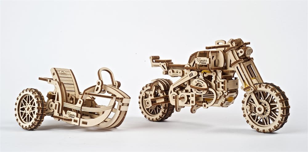 Ugears 3D Wooden Puzzle Scrambler UGR-10 with sidecar