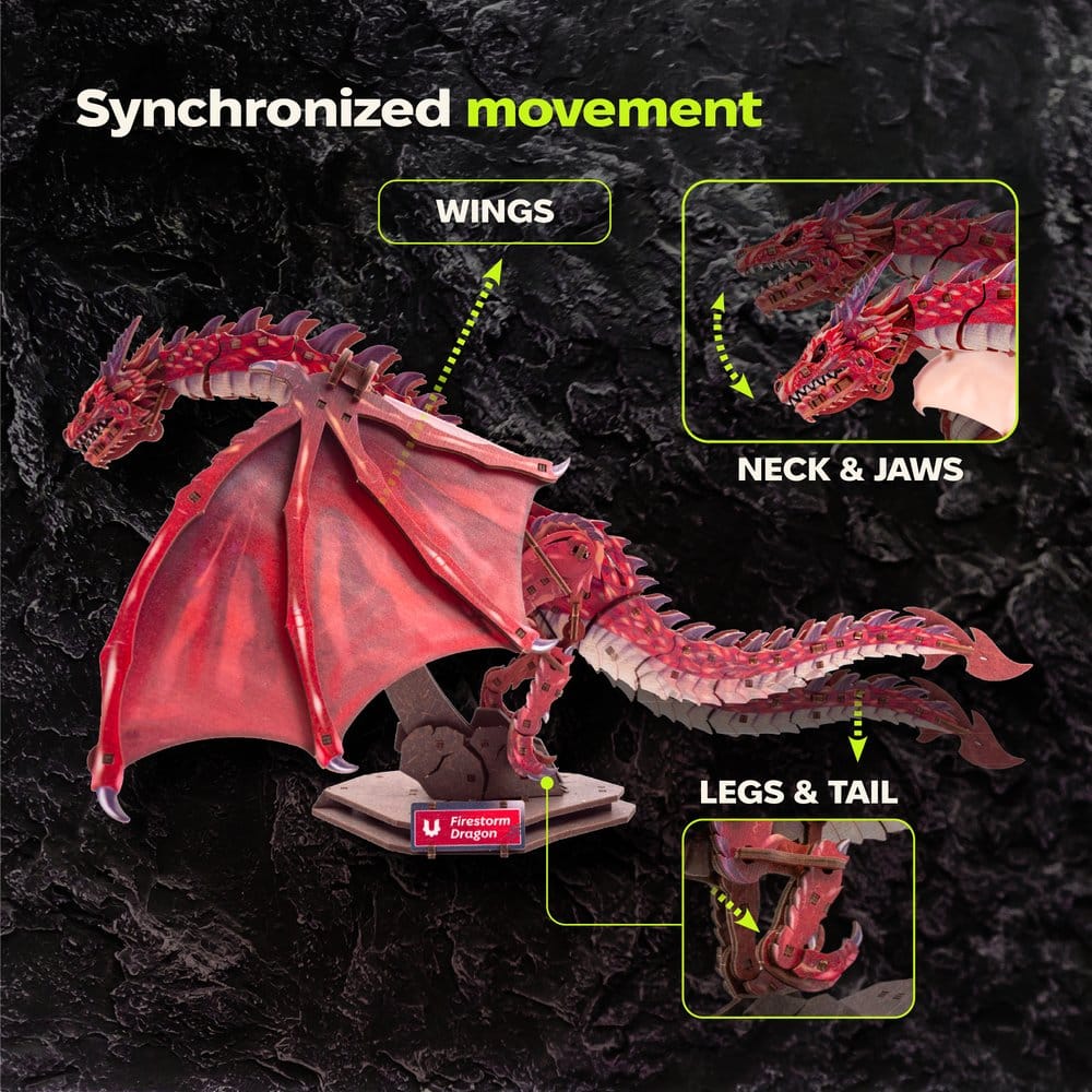 Ugears 3D Wooden Model Kit Firestorm Dragon 43 cm
