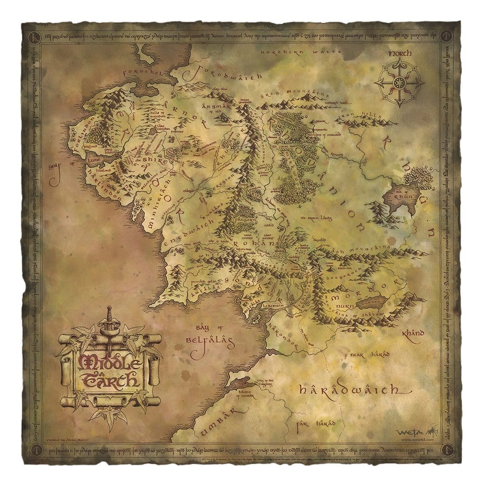 Lord of the Rings Art Print Parchment Map of Middle-earth 59 x 30 cm
