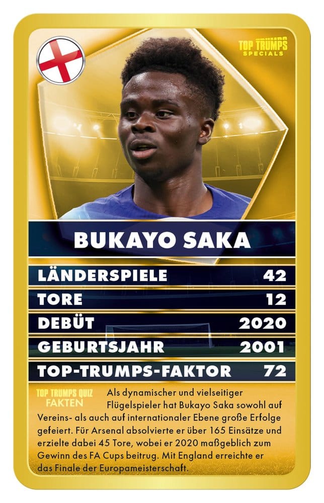 World Football Stars 6 Card Game Top Trumps *German Version*