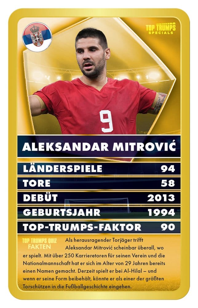 World Football Stars 6 Card Game Top Trumps *German Version*