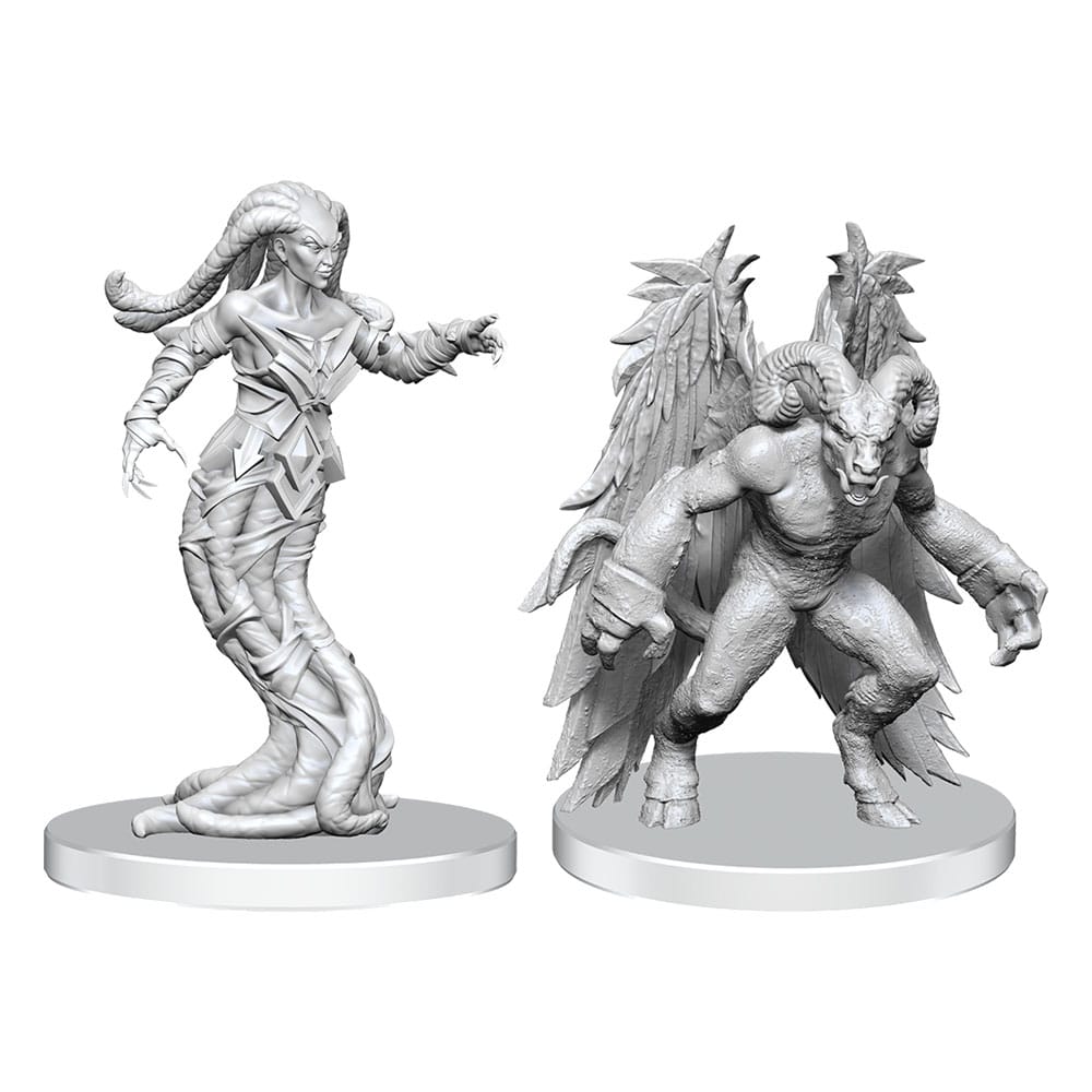 Pathfinder Deep Cuts Unpainted Miniatures Gylou (Handmaiden Devil) & Ferrugon (Rust Devil)