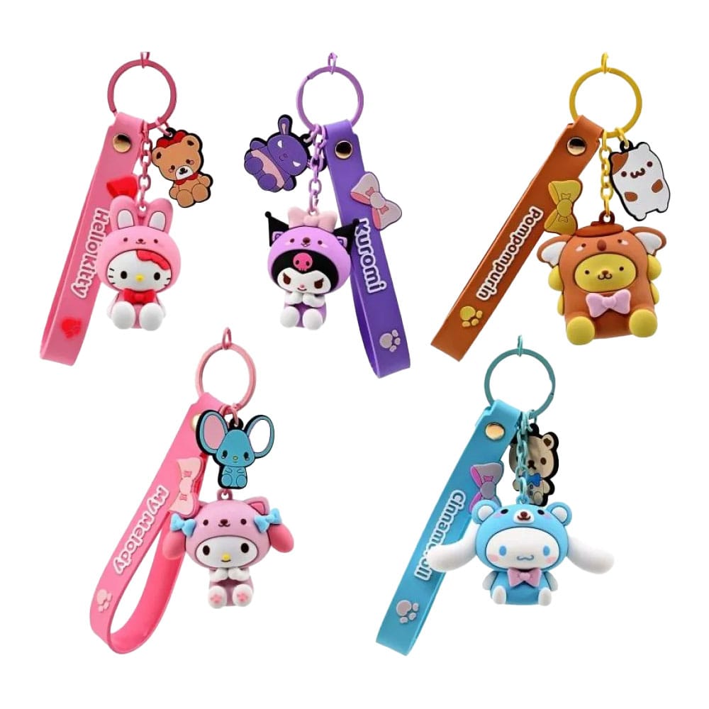 Sanrio Animal Series Keychain with Hand Strap Hello Kitty and Friends Display (12)
