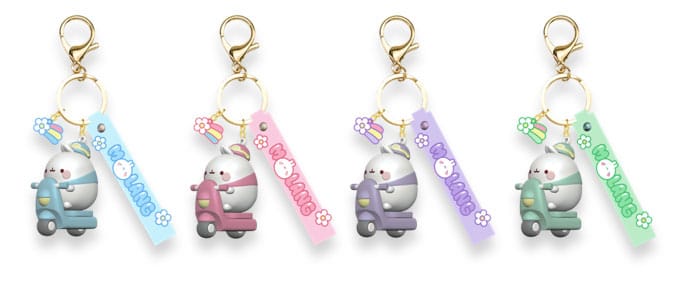 Molang Scooter Series Keychain with Hand Strap Display (12)