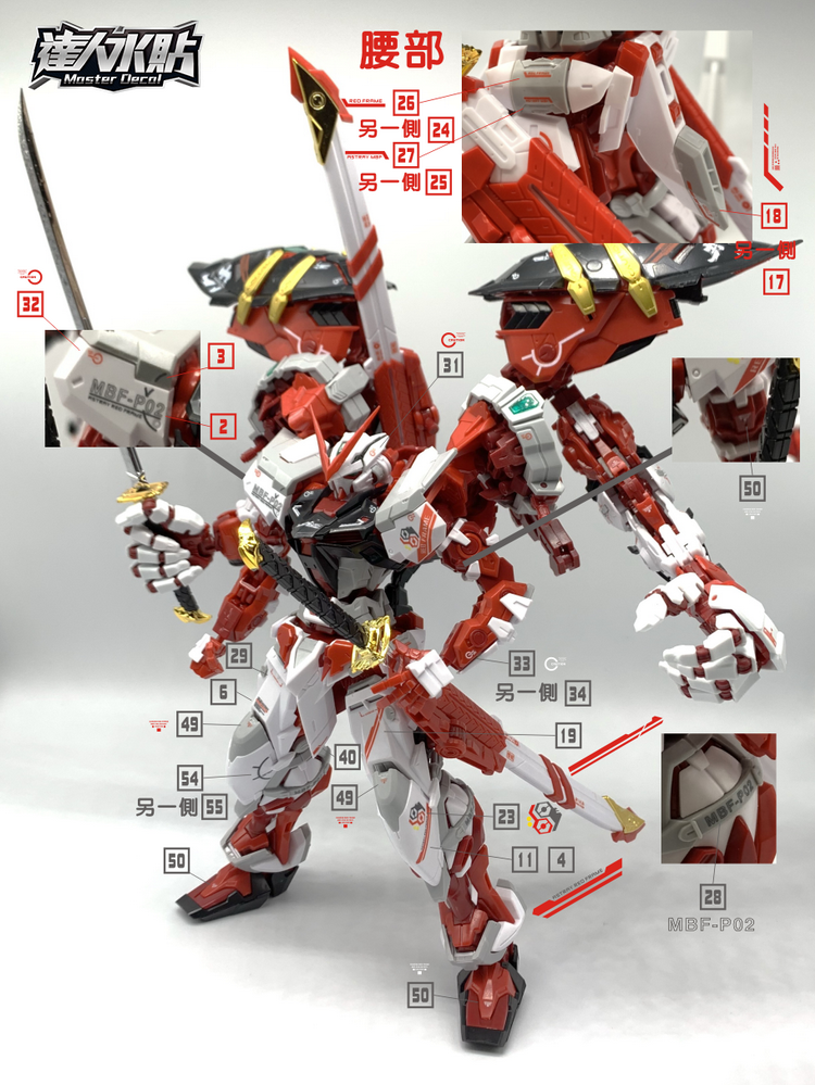 D.L Model Decal - S24 - MG Gundam Astray Red Frame Orangutan Arm 1/100