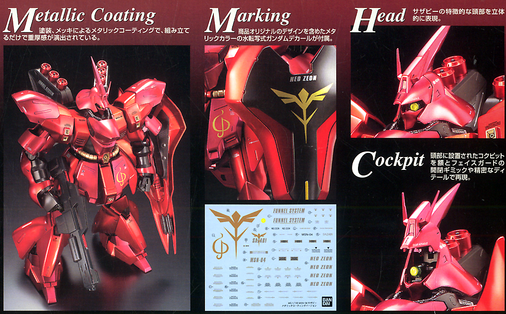 MG MSN-04 Sazabi Metallic Coating Version Type 1/100