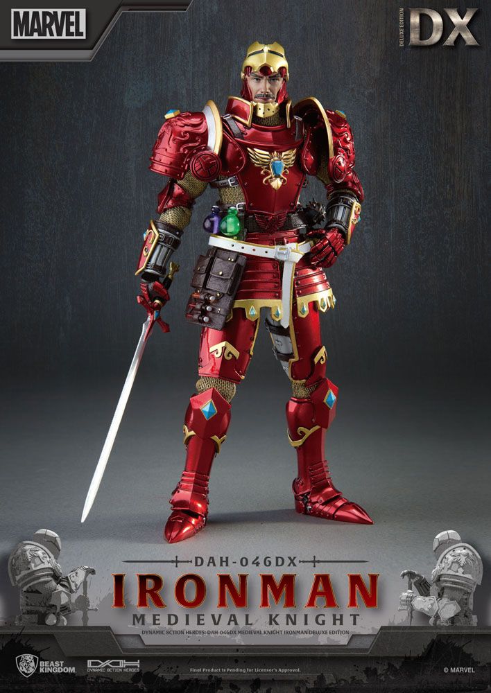 Marvel Dynamic 8ction Heroes Action Figure 1/9 Medieval Knight Iron Man Deluxe Version 20 cm