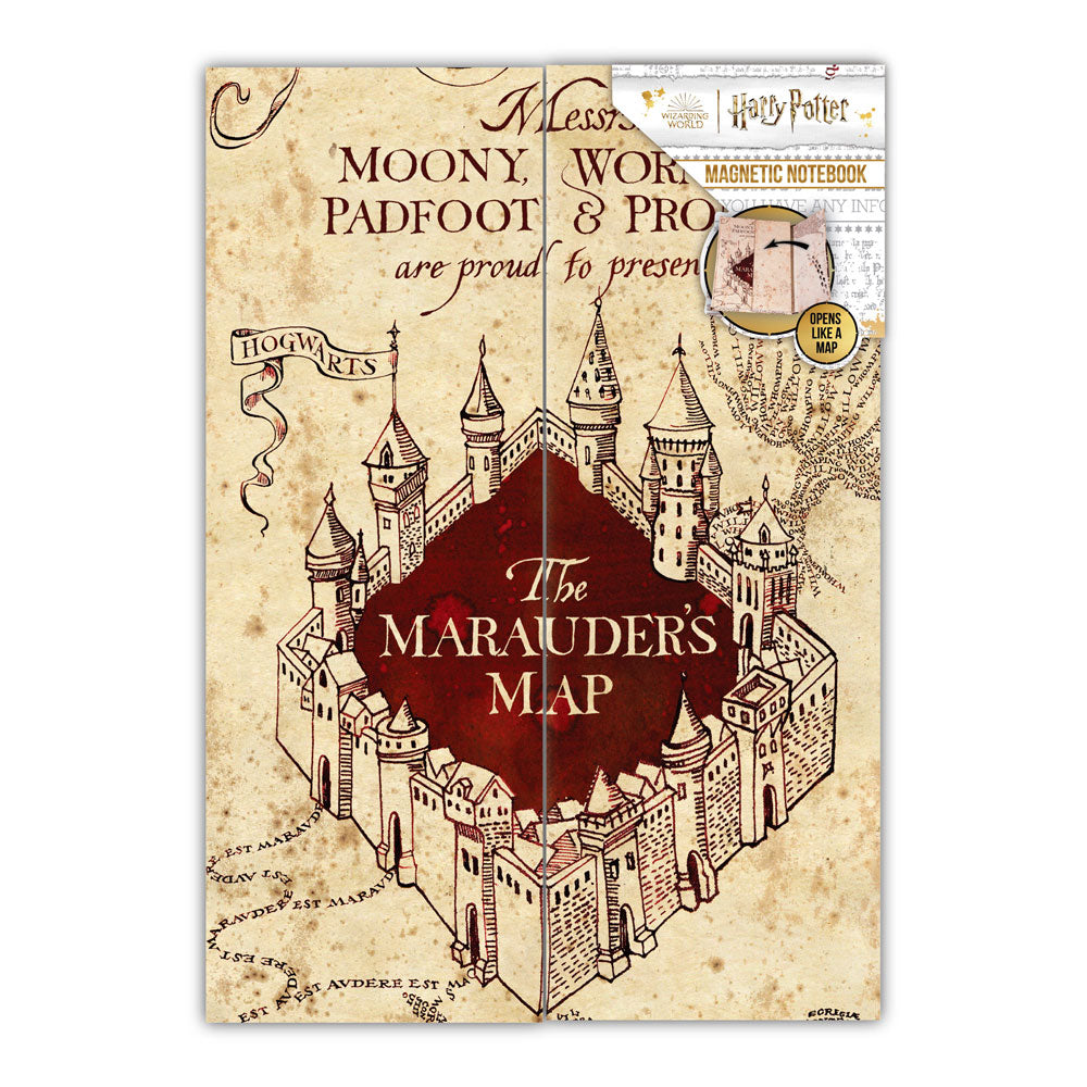Harry Potter Magnetic A5 Notebooks Marauders Map Case (6)