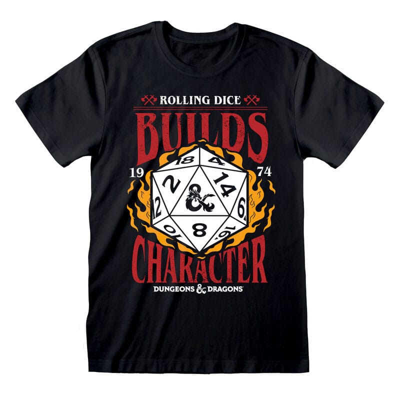 Dungeons & Dragons T-Shirt Builds Character Size S