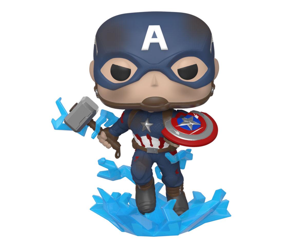 Avengers: Endgame POP! Movies Vinyl Figure Captain America w/Broken Shield & Mjölnir 9 cm