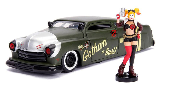 DC Bombshells Diecast Model Hollywood Rides 1/24 1951 Mercury with Harley Quinn Figure