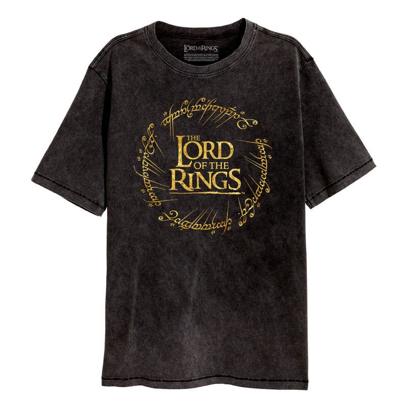 Lord Of The Rings T-Shirt Gold Foil Logo Size L