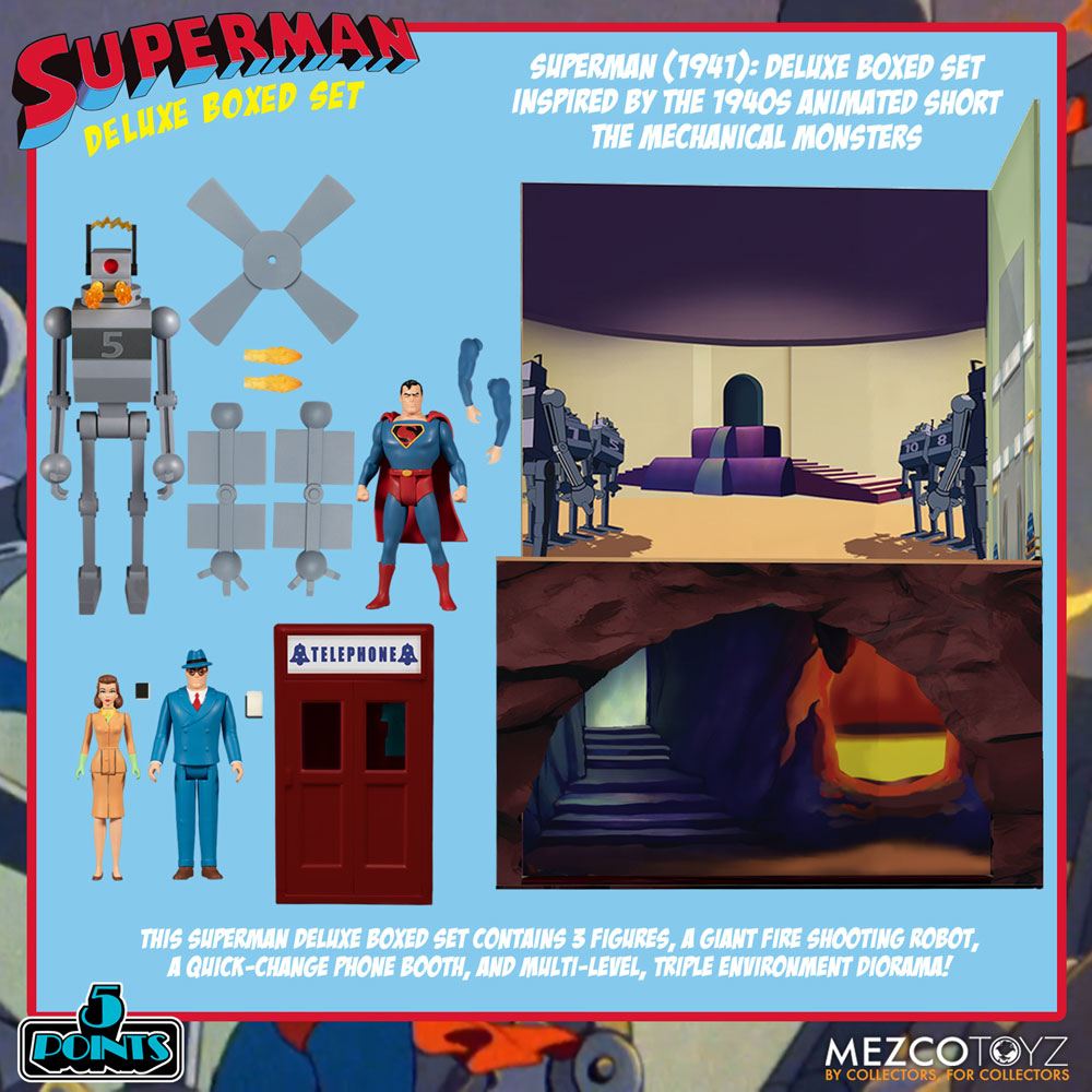 Superman The Mechanical Monsters (1941) 5 Points Action Figures Deluxe Box Set 10 cm